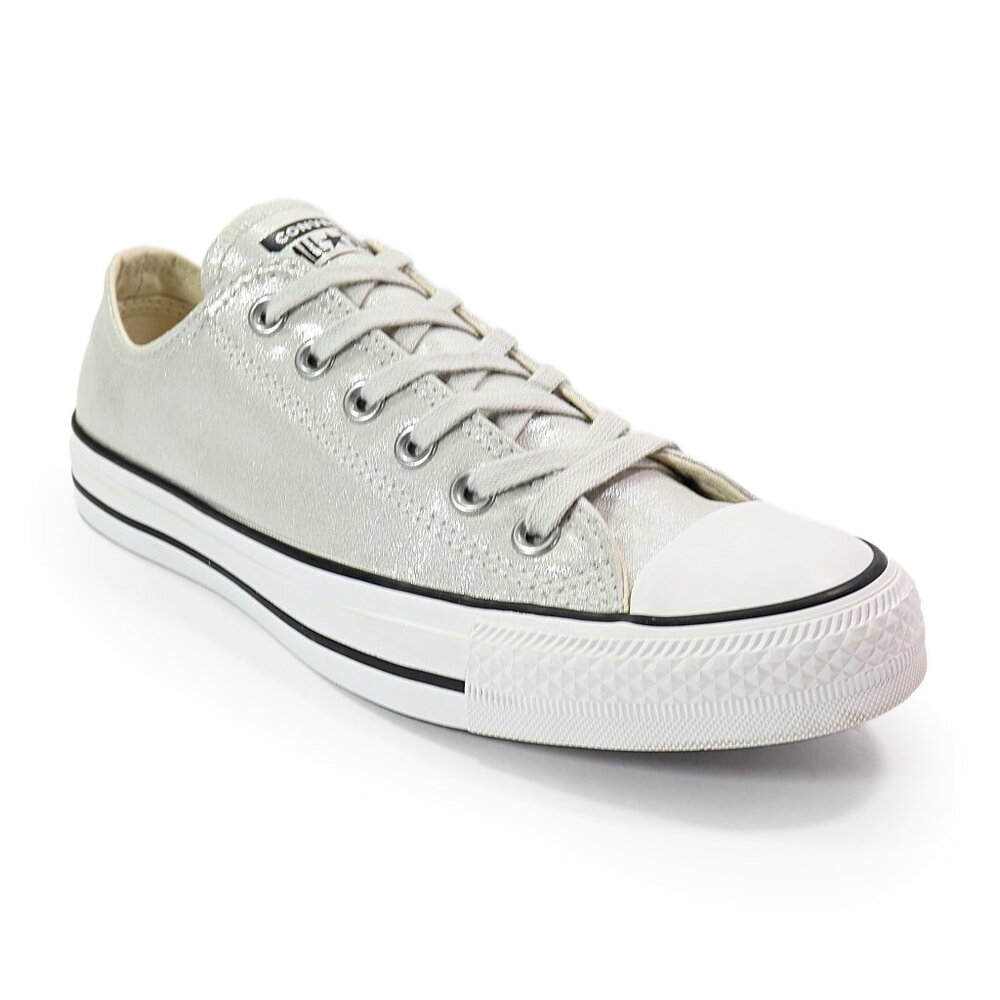 Converse Women's Chuck Taylor All Star Sneaker Shimmery Gray Silver Low Top Ox 8
